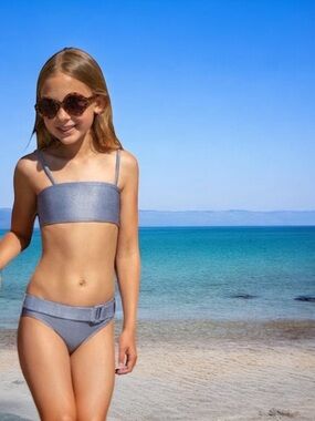 PilyQ Kids Indie Sky Belted Two-Piece Bikini